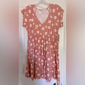 NEW NWT No Boundaries Women’s Floral Daisy Dress Flutter Sleeves Size Large L